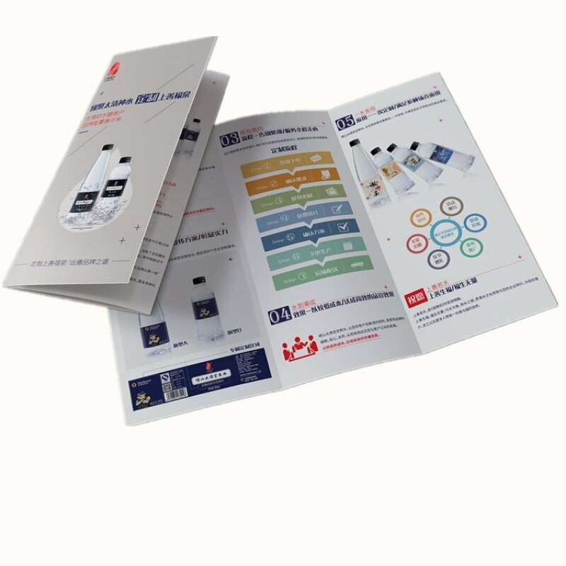 ハングデジタルタグの葉、パンフレット印刷、フライヤーホルダー、カスタマイズされた製品、サービスa5、宅配パンフレットデザイン