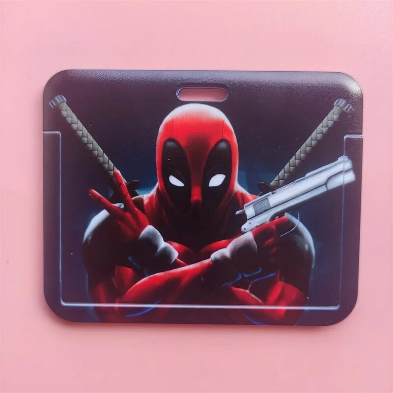 Disney Deadpool ID Card Holder Lanyards Men Business Neck Strap Credit Card Case Boy Superhero Badge Holder Retractable Clip