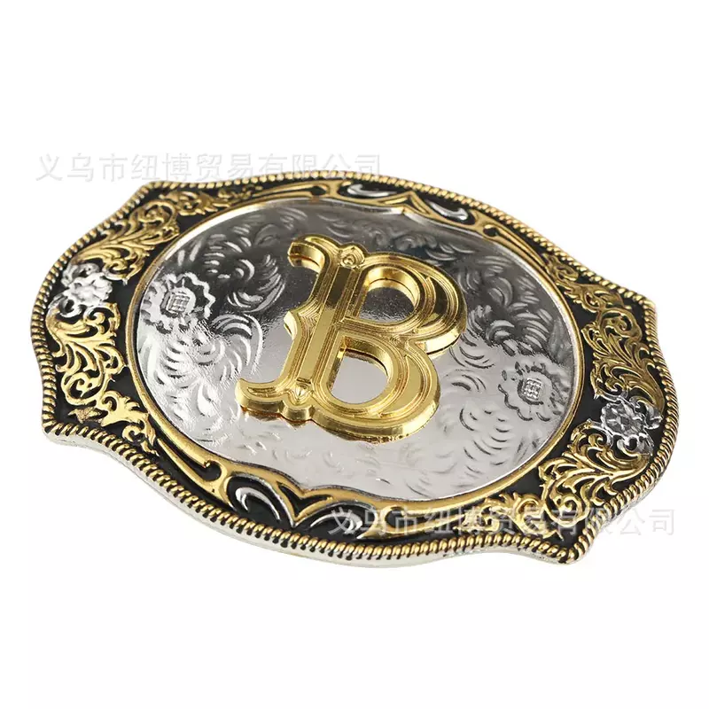 Letter Belt Buckle From A To Z Goldern Alloy Accessories Western Denim Style