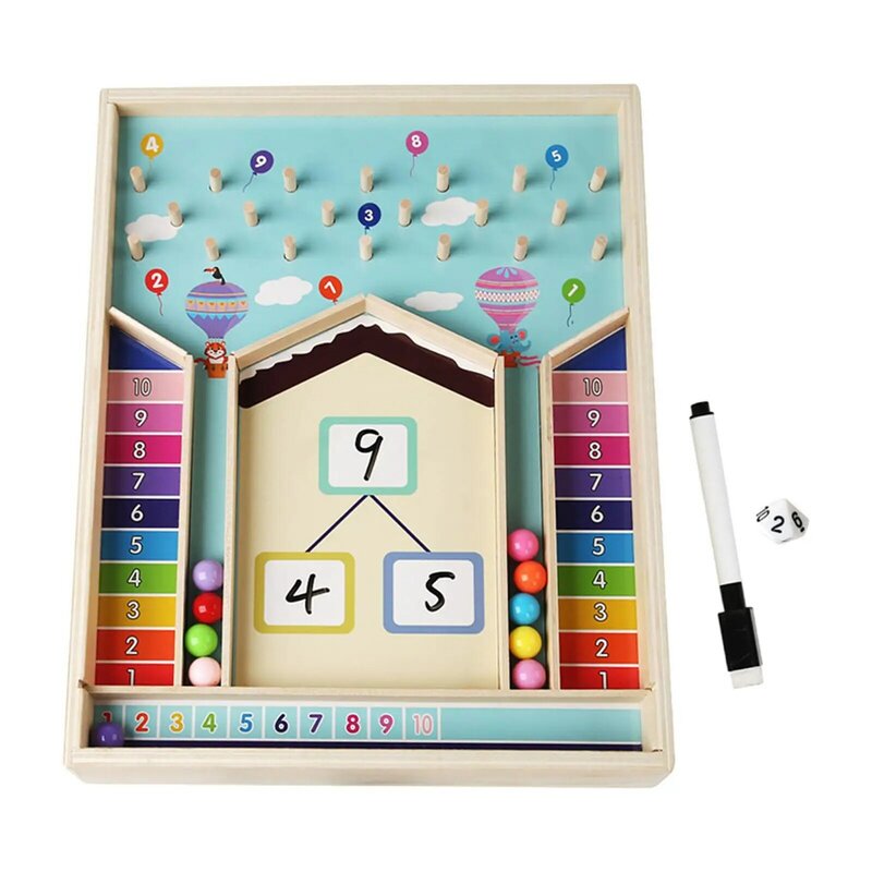 Montessori Holz Mathe Spielzeug Lernspiel zeug mit bunten Perlen Nummer Zähl spielzeug für Kindergarten Kinder Jungen Mädchen Kinder