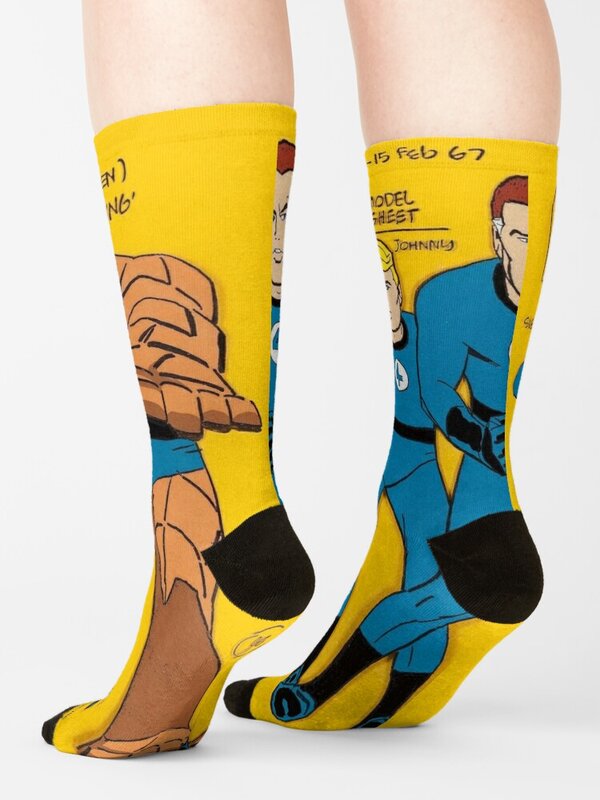 Die fantastischen vier klassischen Vintage Retro Cartoons - Comics Socken Baumwoll socken HipHop Socken für Männer Frauen