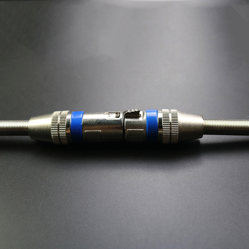 Connecteur de Microphone Audio KTV XLR, 3 broches mâle et femelle J3P XLR avec un Long ressort argent avec anneau bleu
