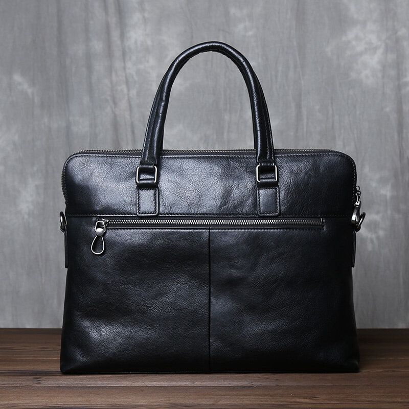 Men's Genuine Leather Handbag Large Capacity First Layer Cowhide Business Single Shoulder Messenger Briefcase