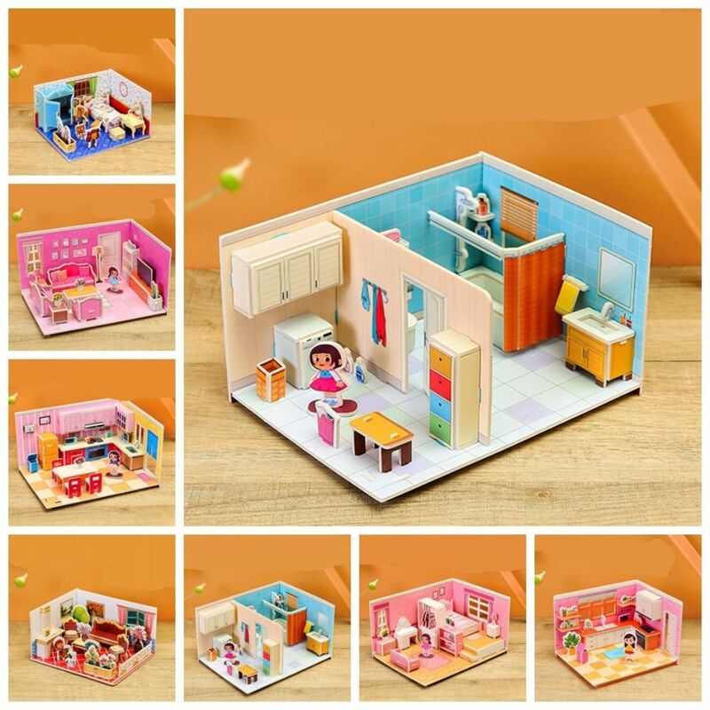 Papier 3D Puzzle z papieru pokój mody łazienka kuchnia edukacyjna sypialnia chłopców