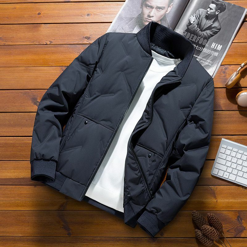 メンズ長袖ホワイトダックダウンジャケット,暖かい冬のコート,防風,アウトドアウェア,韓国のファッション,ジッパー