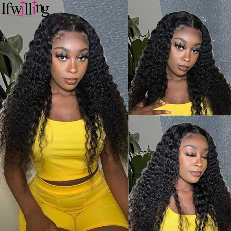 5x5 HD Lace Closure Wig Deep Wave Wig Human Hair Glueless Wig Human Hair Ready To Wear 30 Inch Lace Front Wig Human Hair