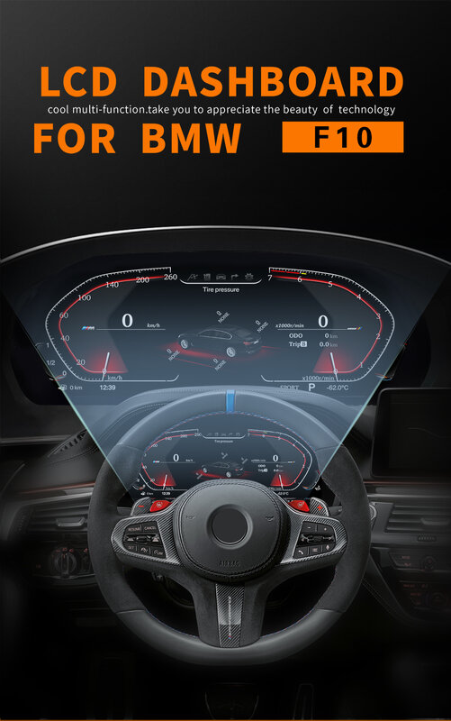 12.3インチLCDデジタルクラスター,BMW 5シリーズ用スピードメーター,f10,f11,f12,f15,f16,f18,f06,f07,f26,latest,2023