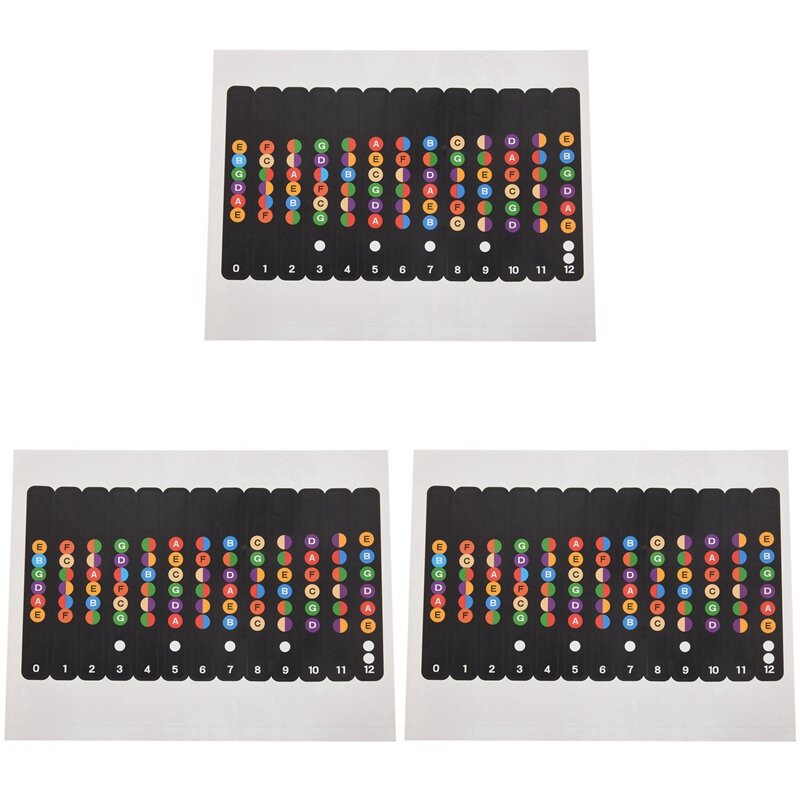 3X Learning To Play With A Note Sticker For The Fretboard   Comb Suitable For Electric Guitar, Acoustic Guitar