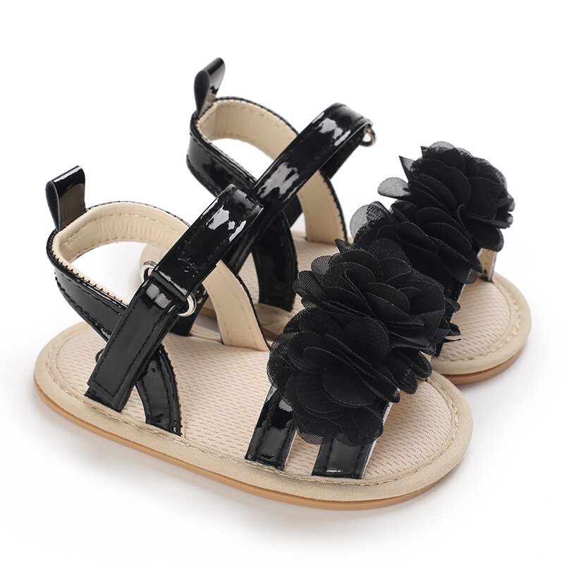 남녀공용 캐주얼 첫 워킹화, 우아한 가죽 고무 밑창 아기 신발, 세련된 통기성 비치 샌들, 여름 신상