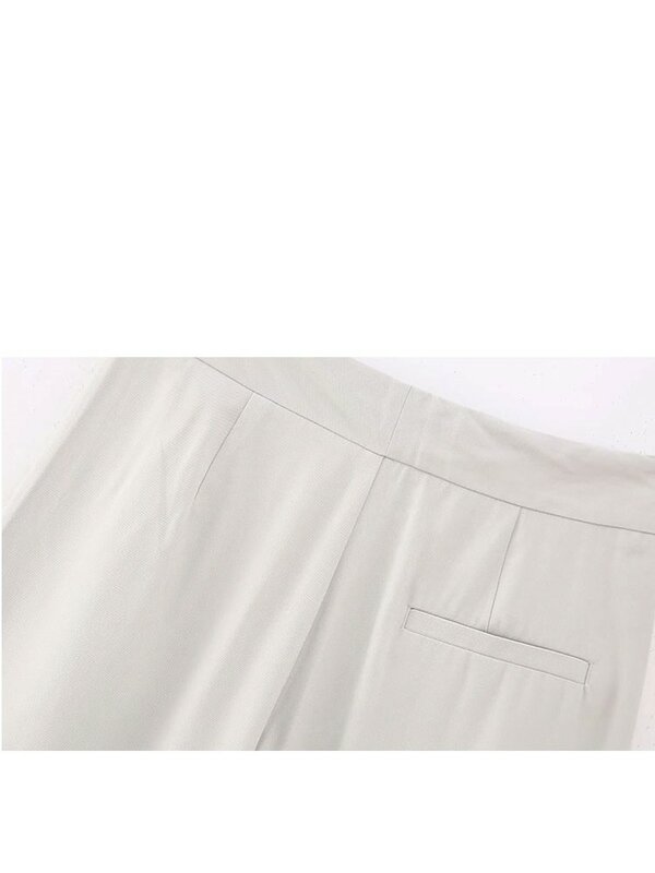Top e calças de lapela de fenda traseira feminina, calção de botões, cintura alta, terno de escritório, tendências da moda, 2024