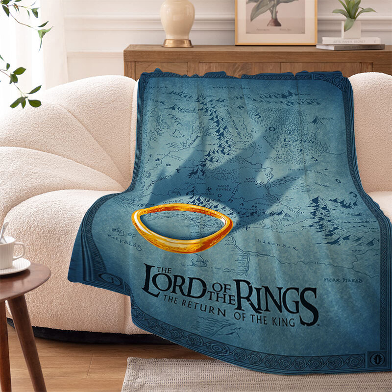 Koc Sofa King Size L-Lord of The R-Rings Ciepłe łóżko do kolan Polar Camping Nap Puszyste miękkie koce Zimowe pościel z mikrofibry