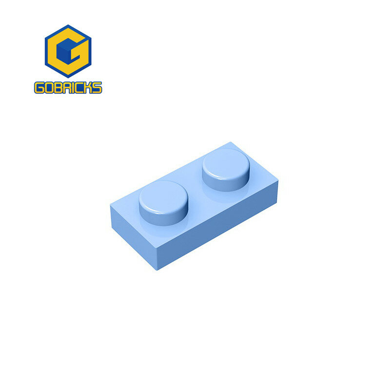 Gobricks 10PCS MOC 조립 입자 플레이트 1x2 3023 6225 호환 DIY 빌딩 블록 입자 어린이 퍼즐 장난감 선물, 10 피스