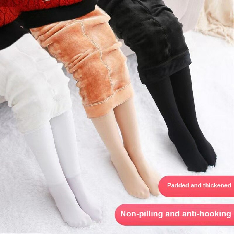 Calcetines de baile gruesos de lana de invierno para niños, calcetines de baile, pantalones cálidos de una pieza, Pies Negros-XL