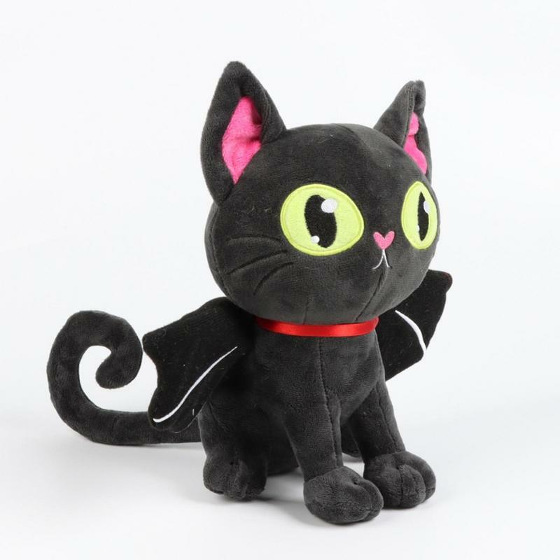 Halloween Cat Plushies 11.02-inch Stuffed Animal Toys Plush Black Bat Toy Plush Cat With Bat Wing Cat Plush Pillow Kids Birthday