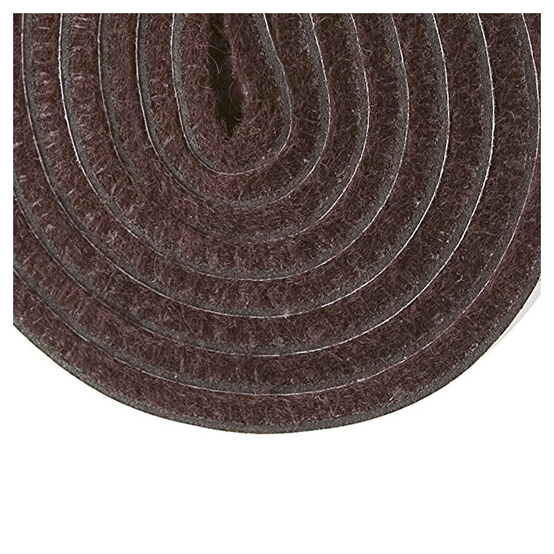 Self-Stick rol Strip Felt tugas berat untuk permukaan keras (1/2 inci x 60 inci), cokelat
