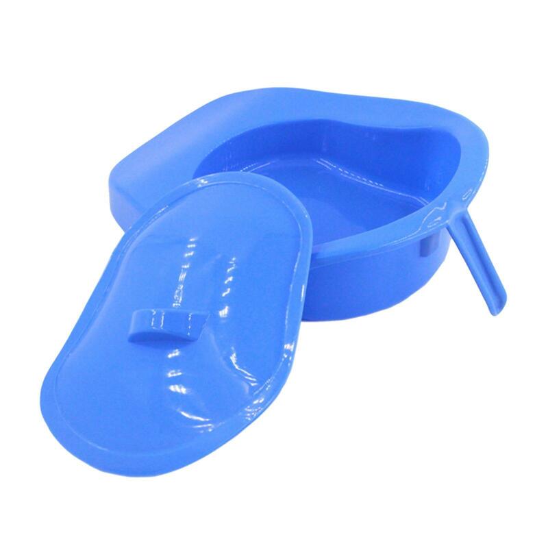 Blue Bedpan Bed Pan with Lid Handle for Bedridden Patient Women Men