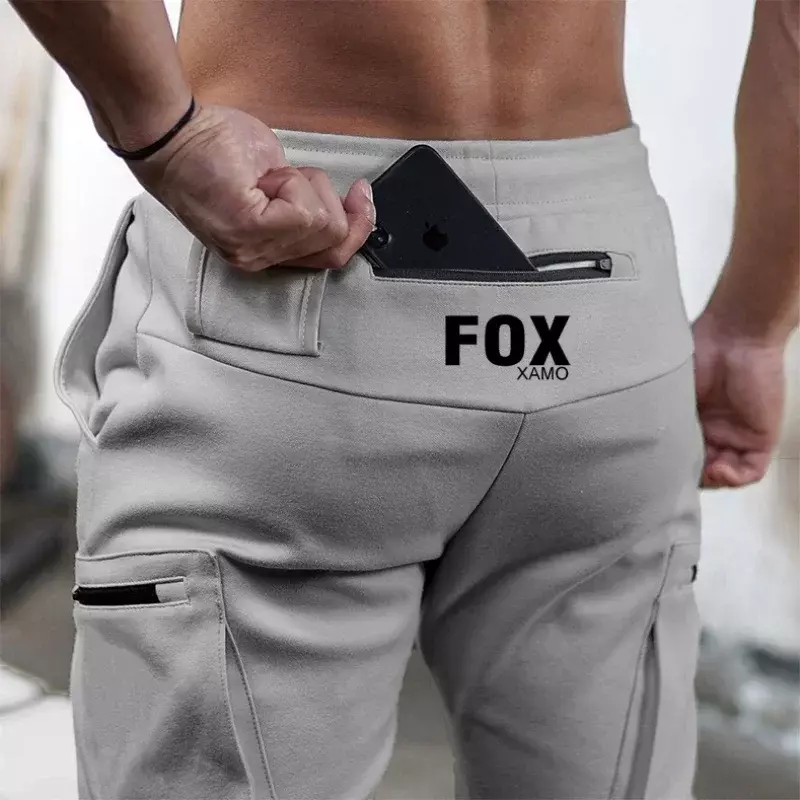 Fox Xamo Cycling Gym Fitness Sweatpants Men Sportswear Jogging Trackpants Sports Workout Training Trousers Running Sport Pants