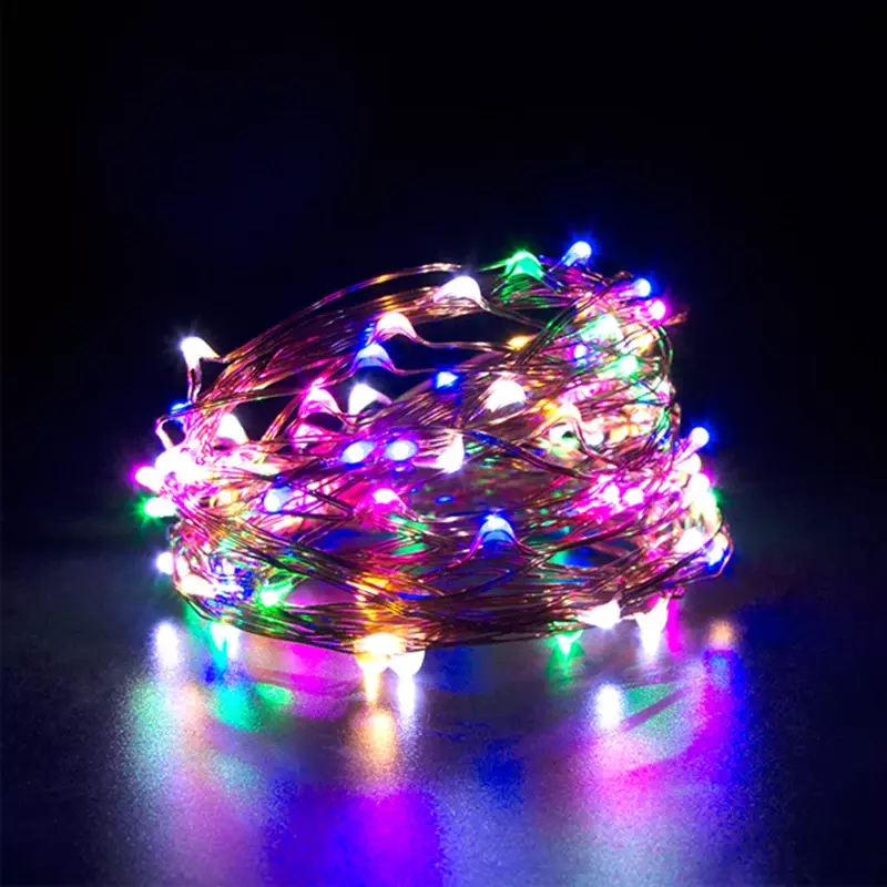 USB LED Copper Wire String Lights, Guirlanda impermeável, Fairy Lights, Decoração do partido, Natal, Casamento, 5m, 50LEDs, 10m, 100LEDs