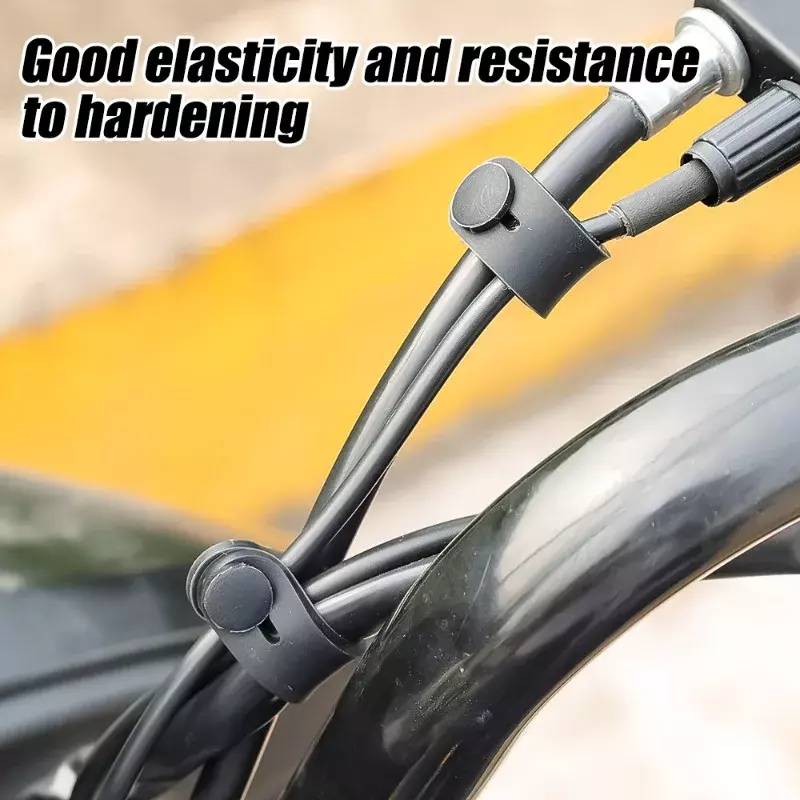 Motocicleta Rubber Frame Securing Cable Cablagem, Alimentação Cord Ties, Linha de embreagem, Brake Cable Ties, Elastic Fix Stripe, 5-1Pcs
