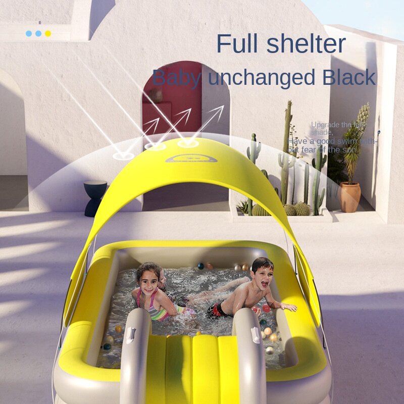 Inflatable Swimming Pool for Children, Large Family Pools, Baby Sun Shade, Folding Pool for Garden, Villa, 2.1 m, 3.6 m, 3M
