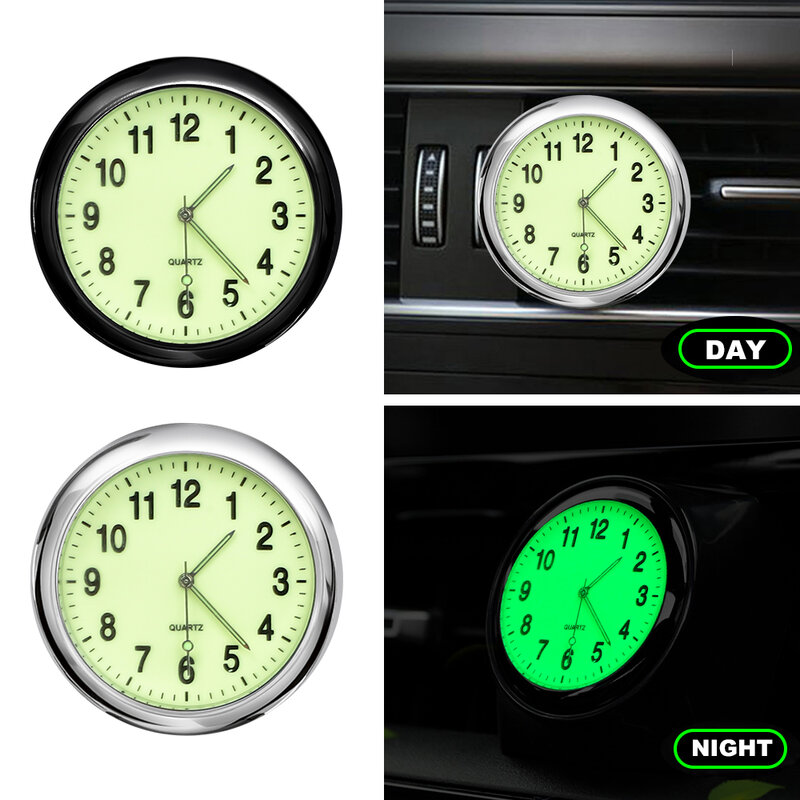 Mini horloge de voiture Shoous pour automobiles, mécanique de montre numérique à coller interne, horloges à quartz, accessoires d'ornement automatique, mode