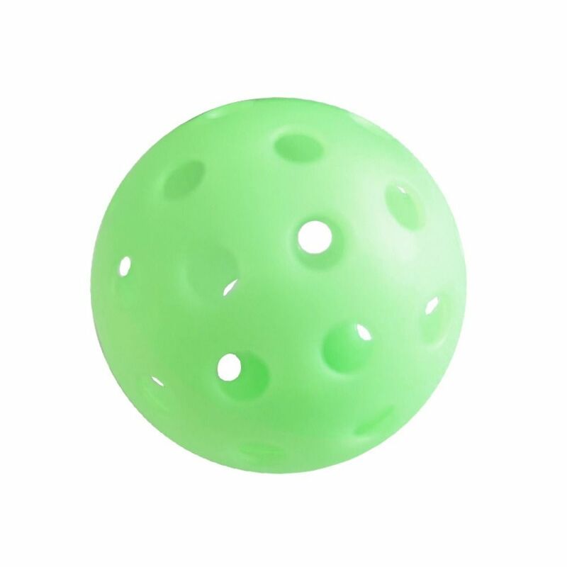 Bola de Pickleball luminosa de alta visibilidad, 40 agujeros, duradera, brilla en la oscuridad, colorida, tamaño oficial, 6 unidades por juego