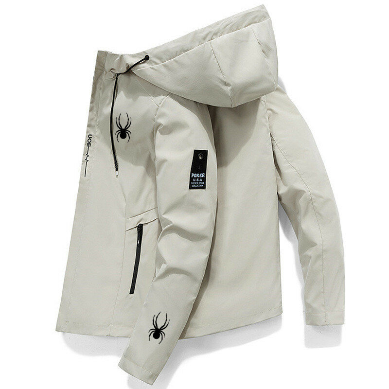 Высококачественная Мужская спортивная куртка с принтом, ветрозащитная куртка с капюшоном, Повседневная брендовая, для альпинизма, езды на велосипеде, куртка
