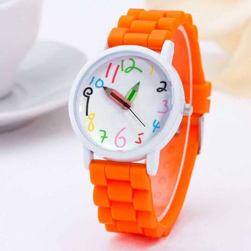 Drops hipping!! Cartoon Kinder Kinder Uhr rundes Zifferblatt Silikon armband analoge Quarz Armbanduhr Geschenk