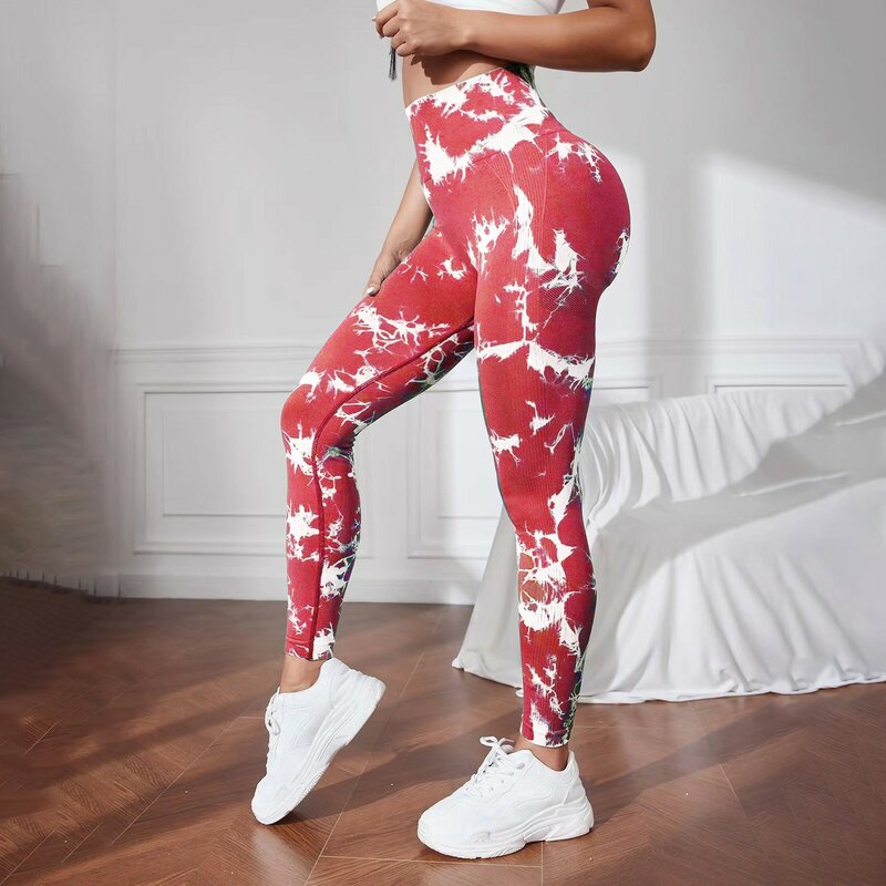 Tie Dye Women Shorts Fitness Seamless Leggings Push Up Yoga Pants Workout Clothes Gym Sportswear Jogging Sport Outfit For Woman