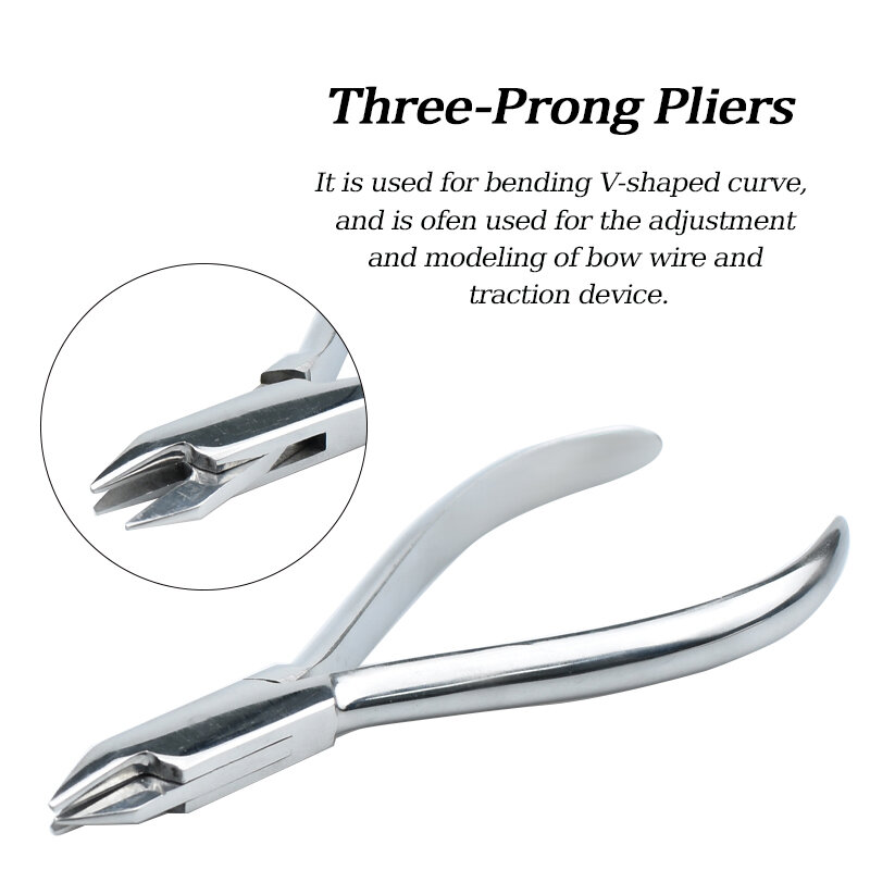 Dental Orthodontic Three Jaw Plier Three-Prong Forcep for Shaping and Bending Steel Wire Dentistry Clinic Supplies