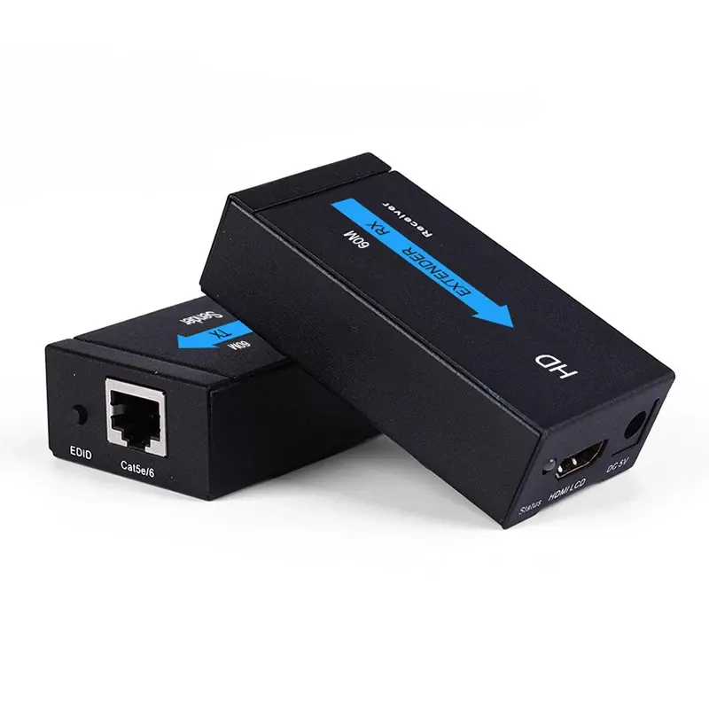 4K 100 м HDMI расширитель видео передатчик и приемник через CAT5e Cat6 Ethernet-кабель RJ45 60 м 1080p для PS4 DVD ПК к ТВ проектору