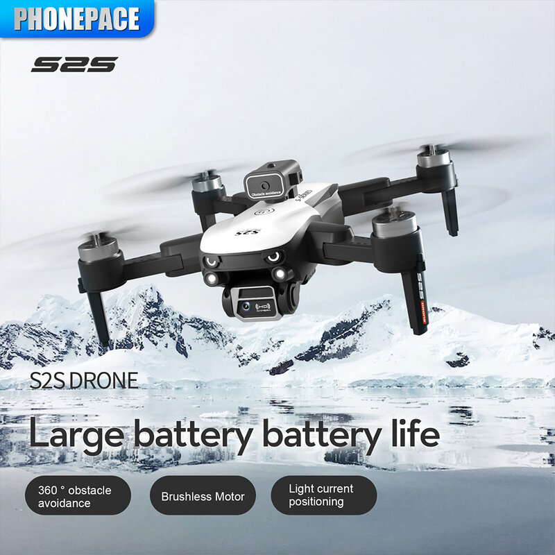 S2S Brushless Drone 4k Profesional 8K HD Dual Camera Obstacle Avoidance Aerial Photography Foldable Quadcopter Flying 25Min