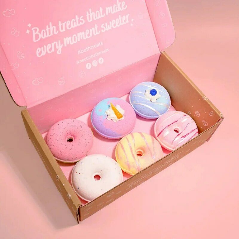 Kunden spezifisches Produkt Dongguan benutzer definierte umwelt freundliche biologisch abbaubare Bäckerei Donut Verpackung individuell bedruckte 12x9x3 große rosa Mochi Donut