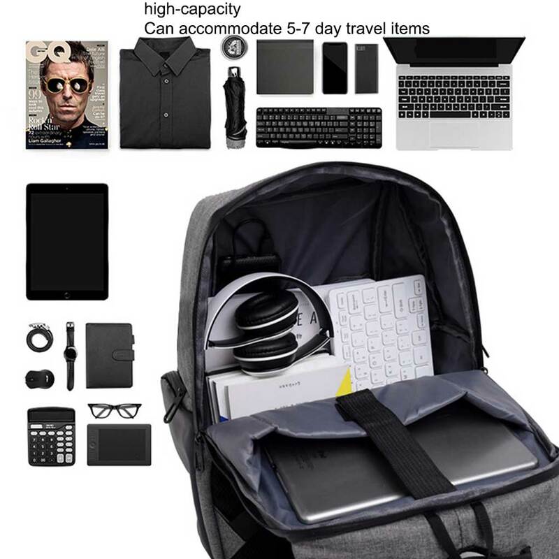 Men Backpacks Anti-Theft Laptop Waterproof Bag for Travel Business Black