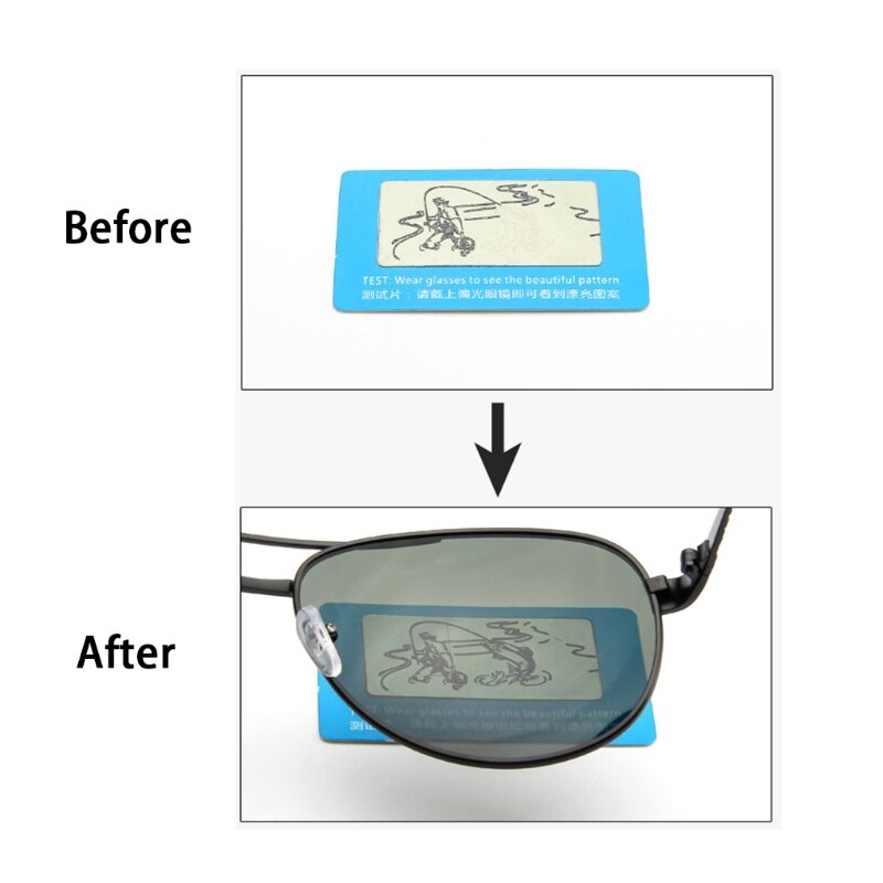 Trwałe okulary przeciwsłoneczne polaryzacją Odcienie soczewek Tester okularów Karta testowa Sprawdź zabawne