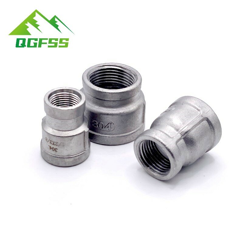 1/8" 1/4" 3/8" 1/2" 3/4" 1" 1-1/4" 1-1/2" BSP female to female Thread Reducer 304 Stainless Steel Pipe Fitting Connector Adpater