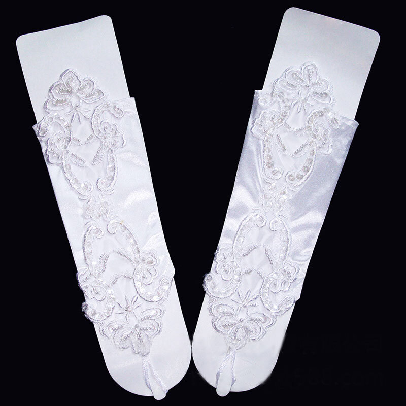 Элегантные кружевные Свадебные Длинные розовые перчатки для невесты размера для взрослых вечерний костюм для выпускного вечера перчатки с блестками и крючком на палец S033