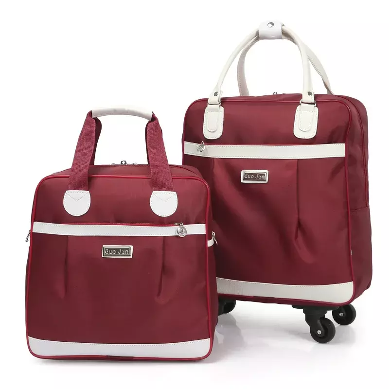 Bolsa de equipaje de viaje para mujer, bolsa de equipaje rodante multifuncional, mochila con ruedas, Maleta impermeable