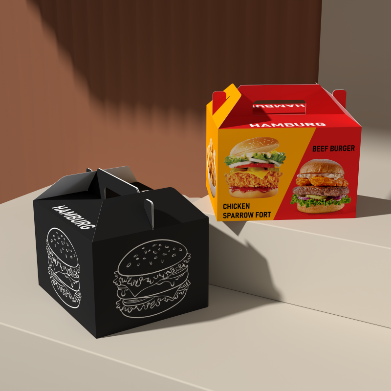 Индивидуальный продукт, новый дизайн, портативная картонная коробка для жареной курицы, картонная коробка, картонные коробки