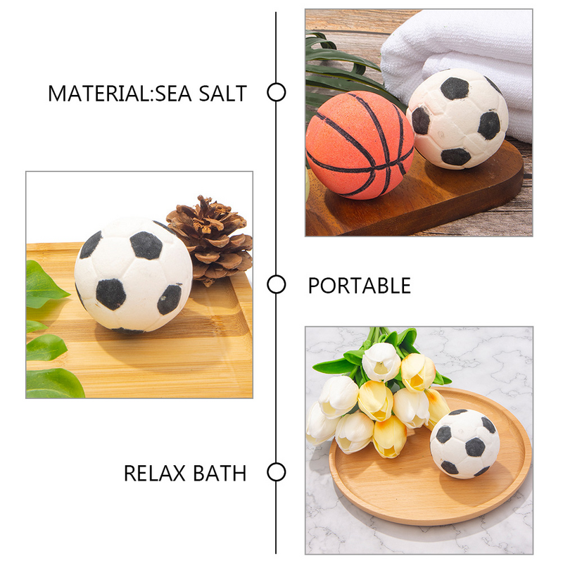 Bombe de Sel de Bain Aromatique de Football, Petite Douche, 2 Pièces