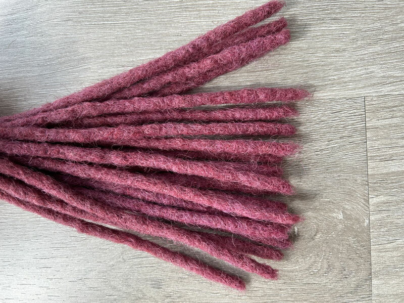 Soft Human Hair Dreadlocks Extensions purple color locs 0.6cm 8inch
