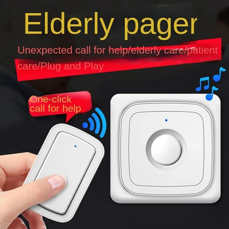 Call Button Pager Pager Wireless 5 Gear Wireless Door Bells 300M For /Elderly/Patient/Disabled/Pregnant Woman Durable
