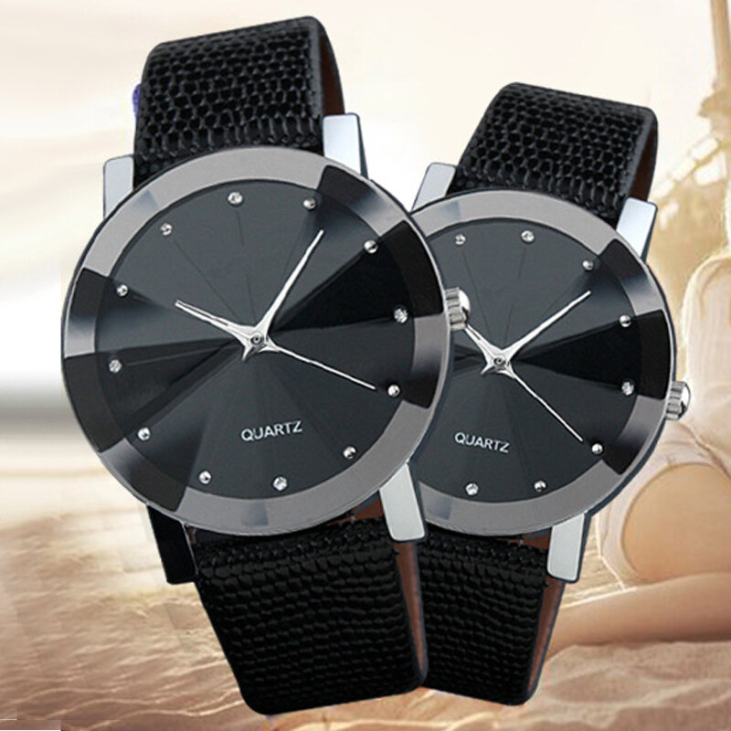 Venda quente moda casal relógio casual masculino feminino relógios de couro marrom banda quartzo relógios de pulso reloj hombre relogio feminino