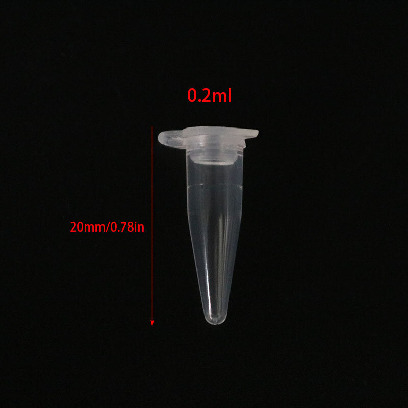Tabung sentrifugal mikro 0.2 Ml 50 tabung uji, wadah tabung plastik transparan, tutup aksesori uji laboratorium sains
