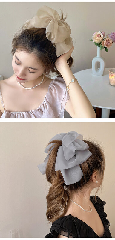 New Solid Color Bow Vertical Clip Fashionable and Personalized Girl Hair Clip Accessories Pure and Sweet Style Grasp Clip