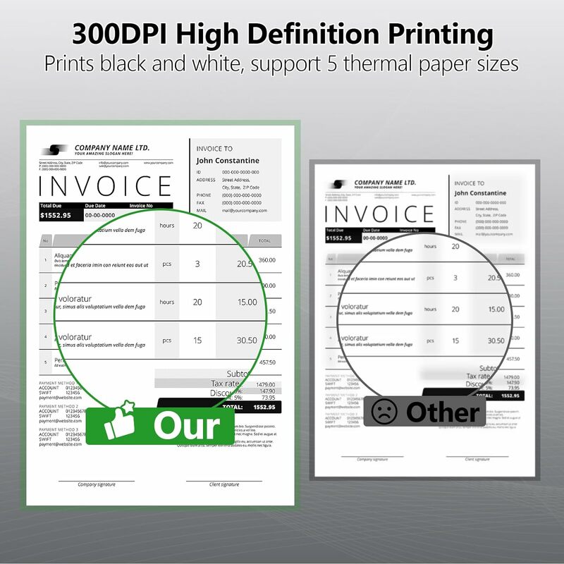 Phomemo-US Letter Printer Papel térmico, secagem rápida, compatível com M832, M835, M834, M08F-Letter impressora, 4 rolos, 8,5x11"