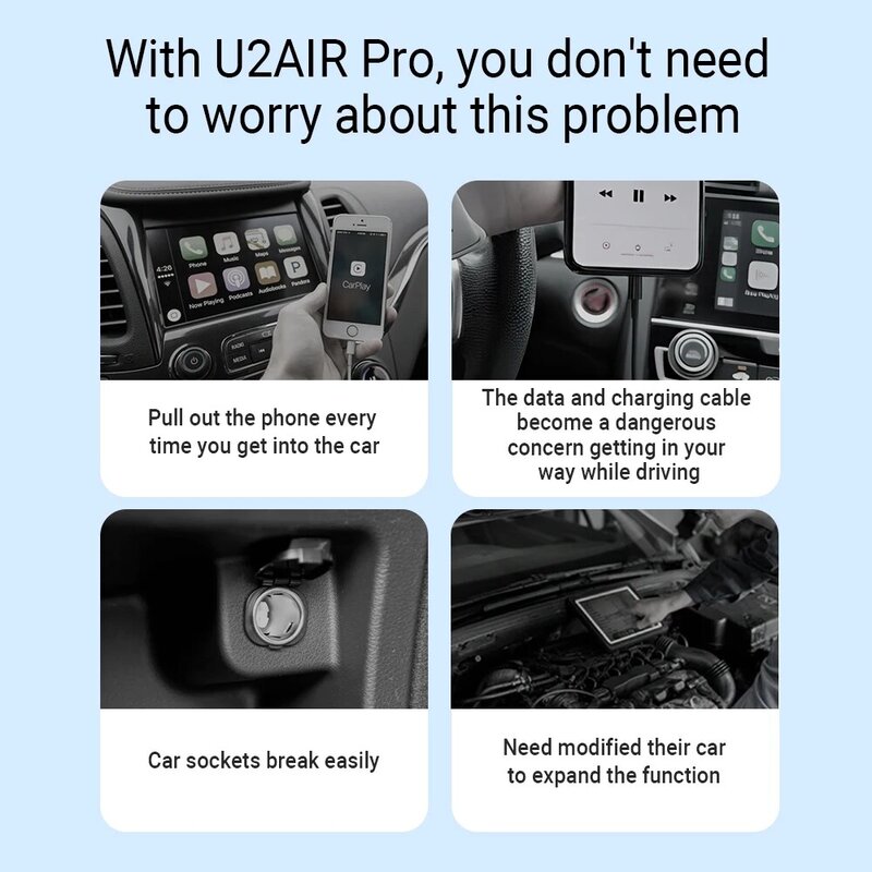 U2Air ไร้สาย CarPlay รถระบบอัจฉริยะ Apple รถเล่นอุปกรณ์อิเล็กทรอนิกส์ของขวัญวันวาเลนไทน์ของพ่อร้อน