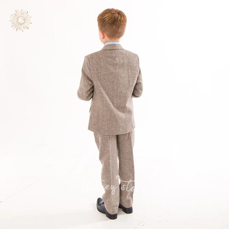 3-częściowy garnitur dla chłopców solidny strój dla malucha dziecięcy garnitur dla chłopców formalny garnitur weselny na co dzień dla na imprezę bal