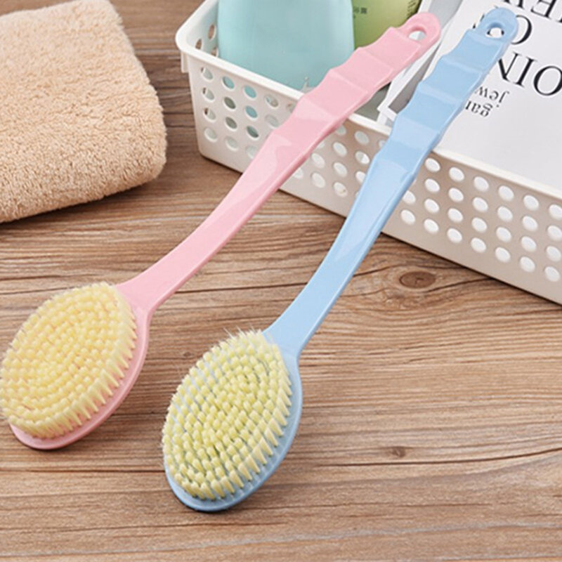 Soft Body Scrubber doccia scrub esfoliante manico lungo spazzola da bagno esfoliante massaggiatore per la pelle spazzola per la pulizia accessori per il bagno