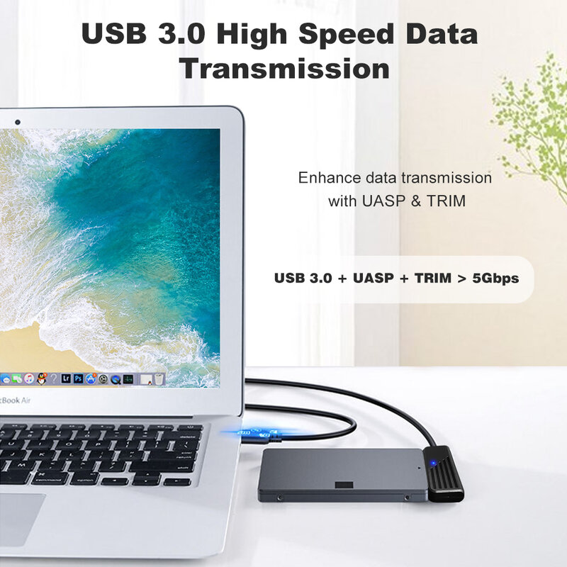 Onelesy-adaptador SATA a USB 3,0, Cable tipo C a SATA, transmisión de datos de alta velocidad de 5Gbps HDD para disco duro de 2,5 pulgadas, adaptador SATA